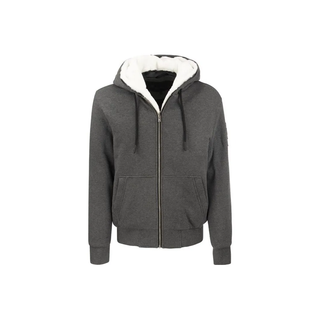 Moose Knuckles Logo Plaque Drawstring Zipped Hoodie