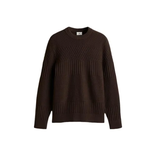 H&M Темно-кофейный Мужской Трикотаж