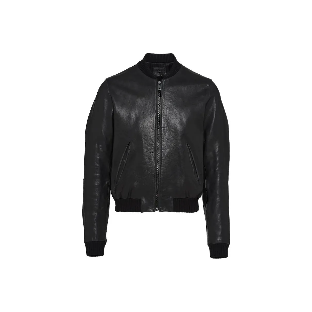 PRADA Long Sleeved Zipped Leather Bomber Jacket