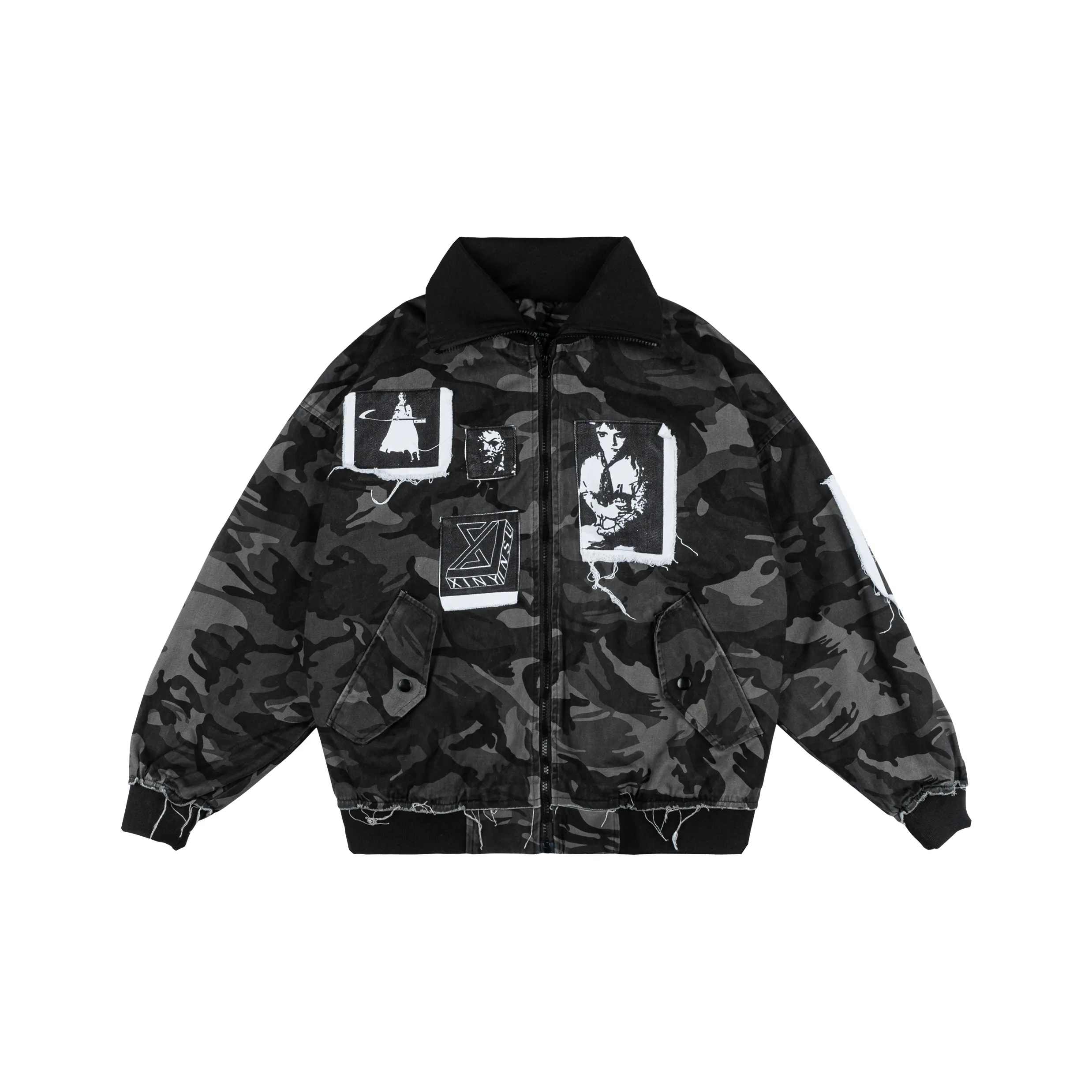 XINYINSU Jackets Unisex Camouflage Gray