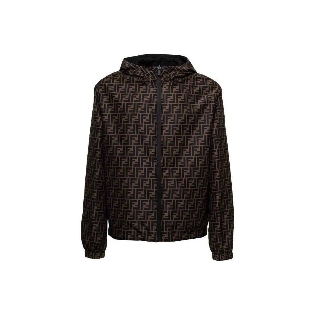 FENDI Ff Logo Zip Up Lightweight Jacket