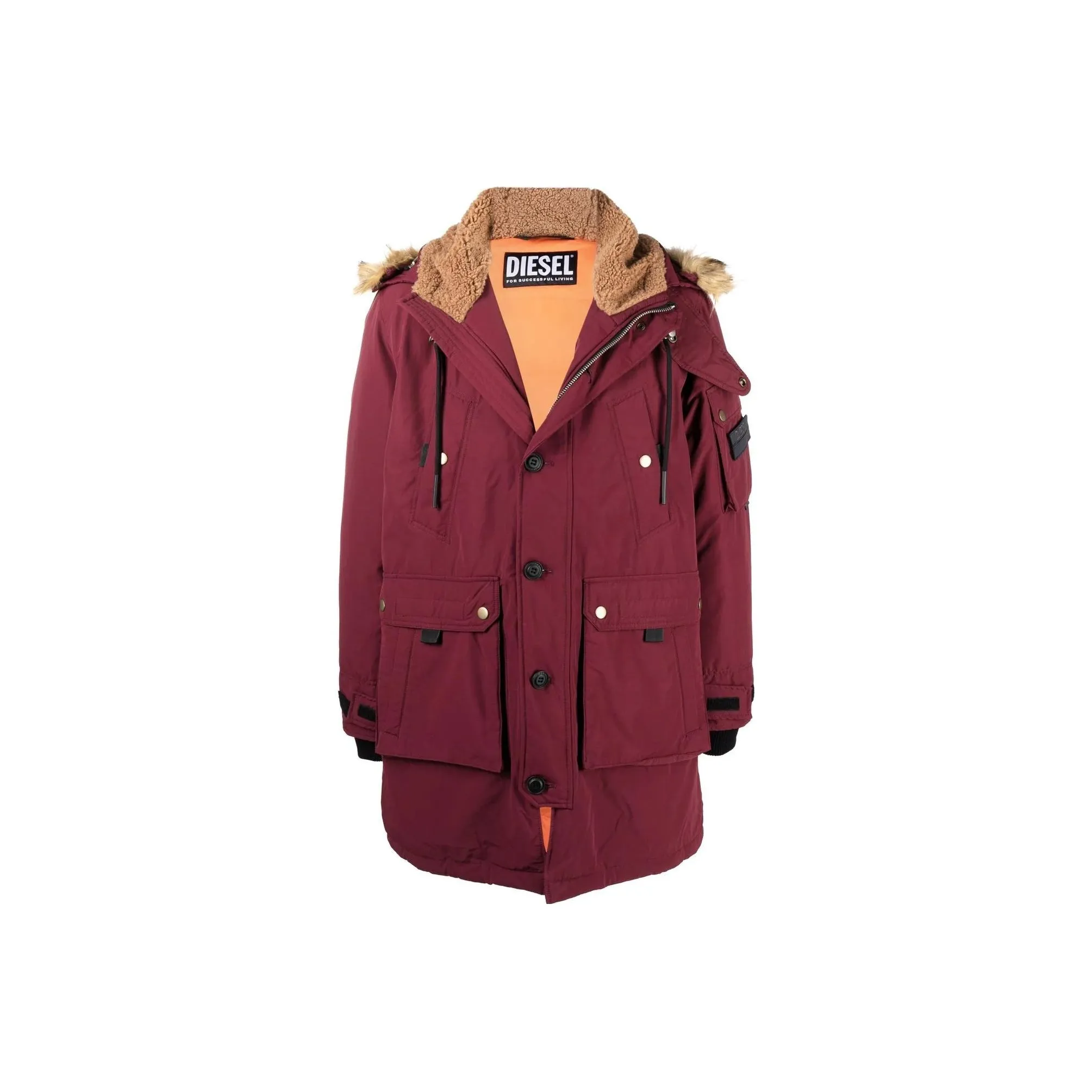 DIESEL Мужские Куртки Бордового Цвета