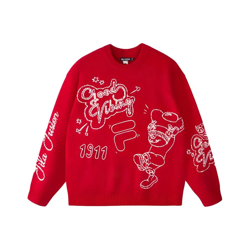 FILA FUSION FOB Series Трикотаж Унисекс Гранат Красный