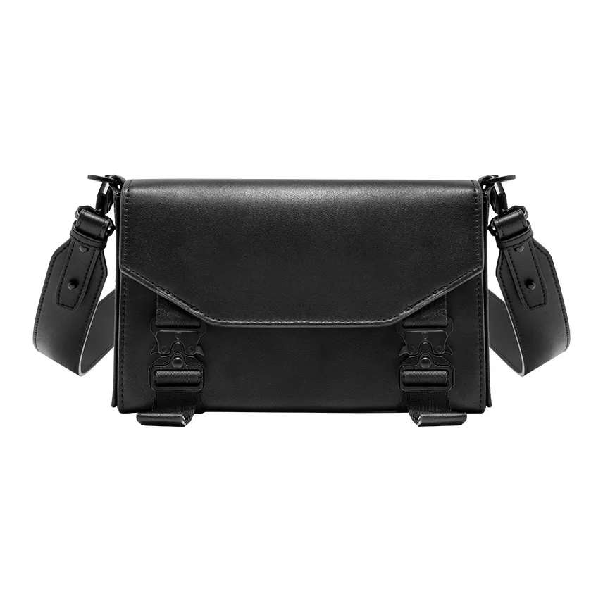 GUDI Cowhide Leather Material Fashion Niche Commute Shoulder Bag For Women's Regular Unisex Black