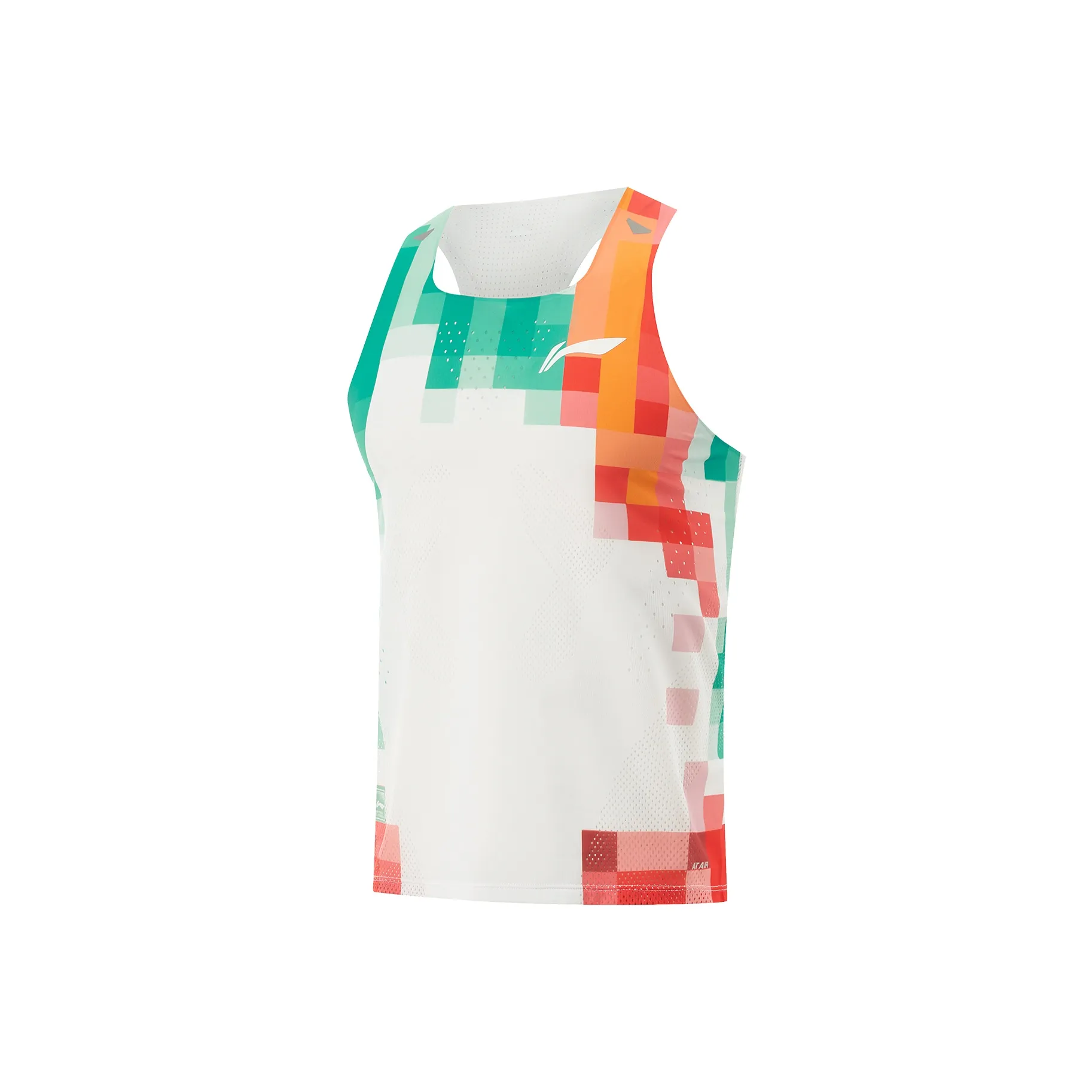 LINING Running Collection Tank Tops Men's Standard White/Glory Red/Pearl Green/Neon Fruit Red/Chamomile Yellow With Full Bottom Print