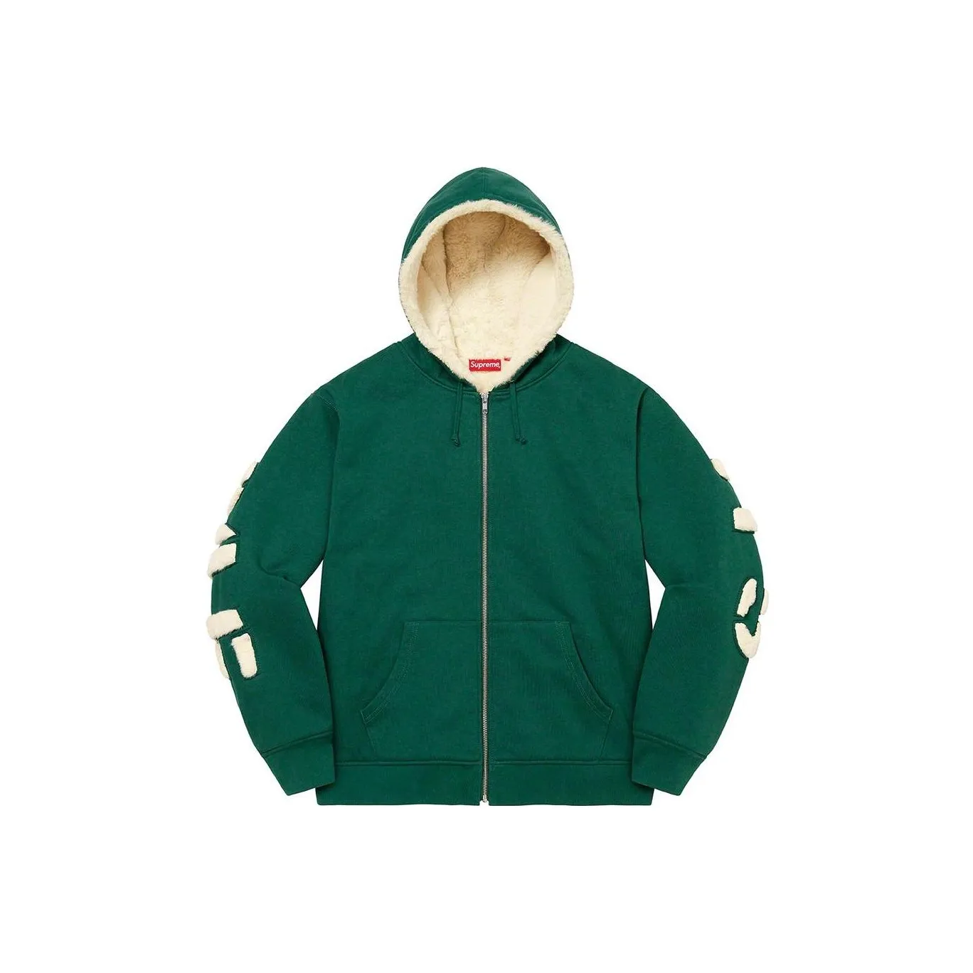 Supreme Faux Fur Lined Zip Up Hooded Sweatshirt