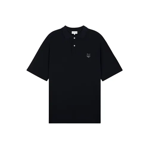 Maison Kitsune Мужское Поло Черного Цвета