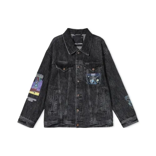 ABLE JEANS Винтажный промытый черный цвет Унисекс Куртка