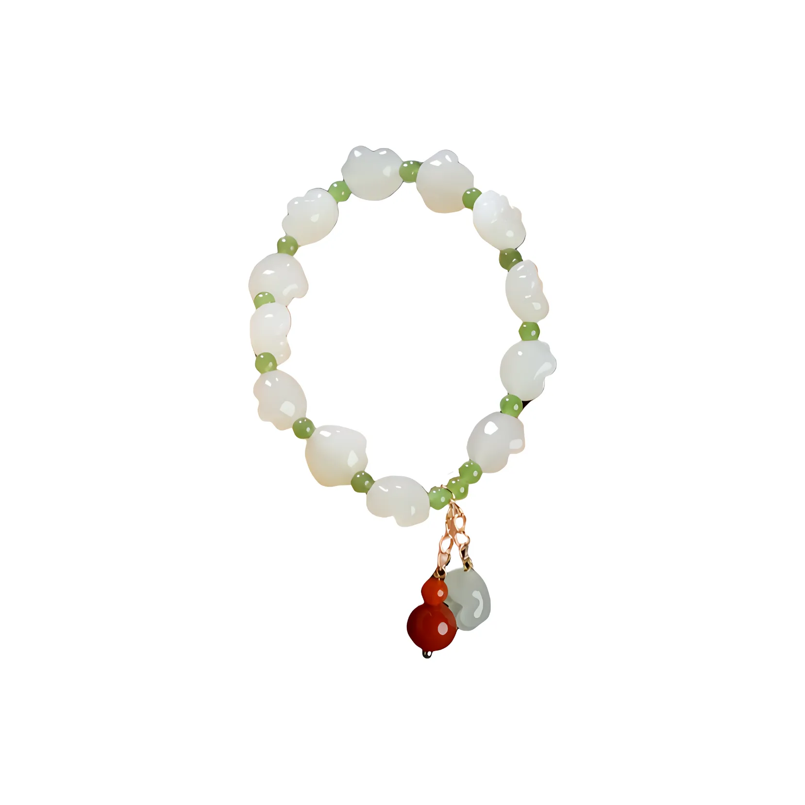 Jade Charm Yao Bracelets White Jade/Pale Greenish White Jade Unisex