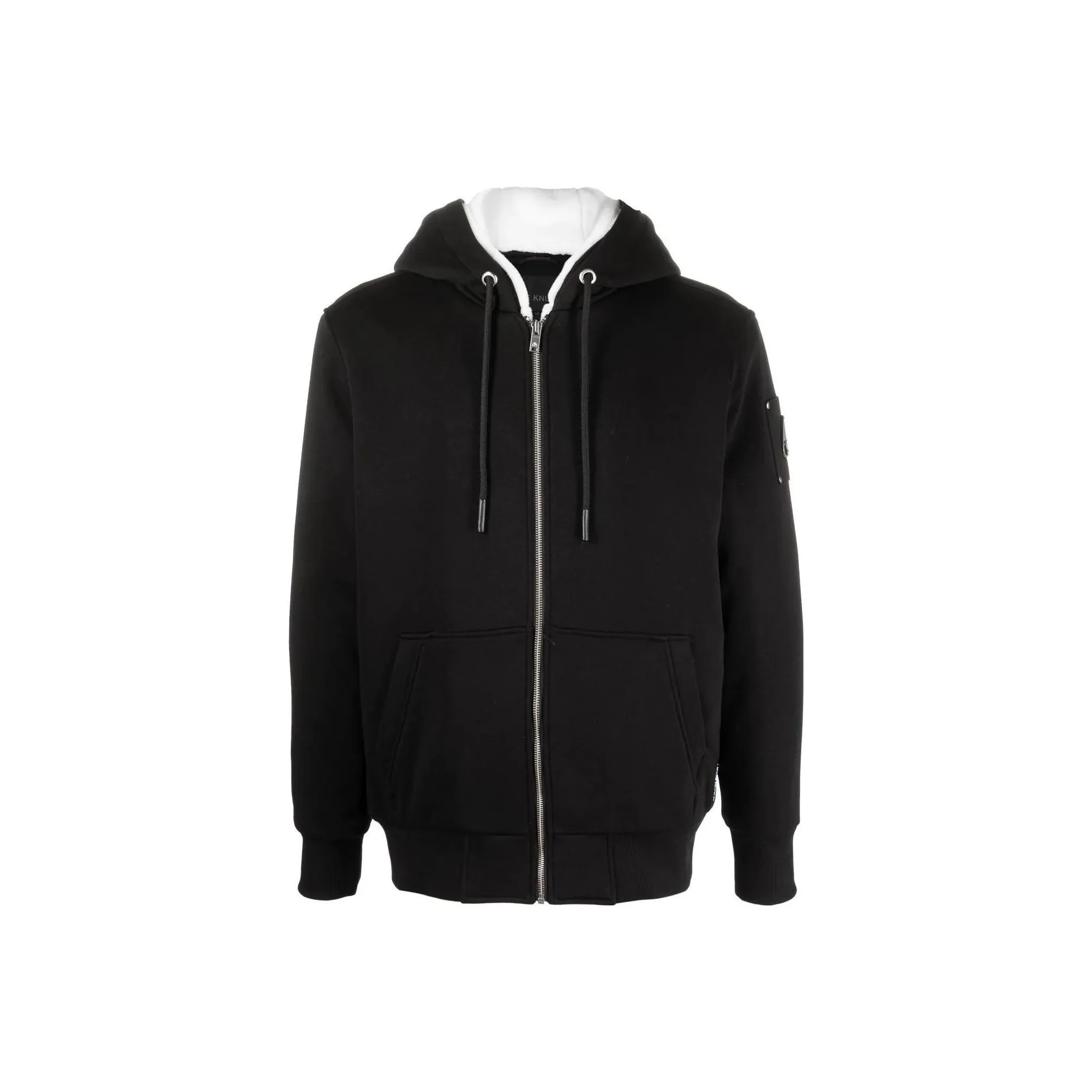 Moose Knuckles Logo Plaque Drawstring Zipped Hoodie