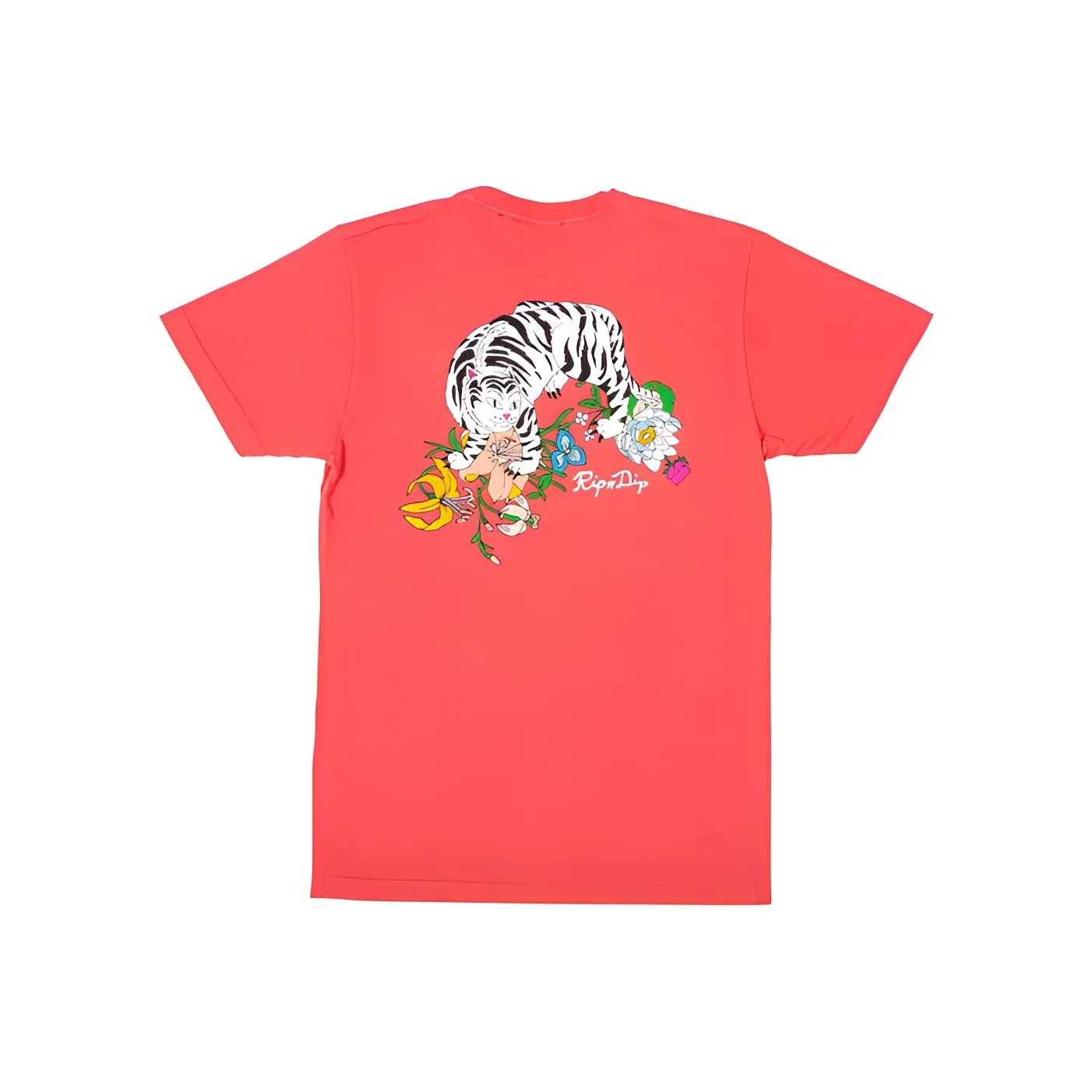 RIPNDIP совместная брендированная футболка унисекс арбузно-розовый красный
