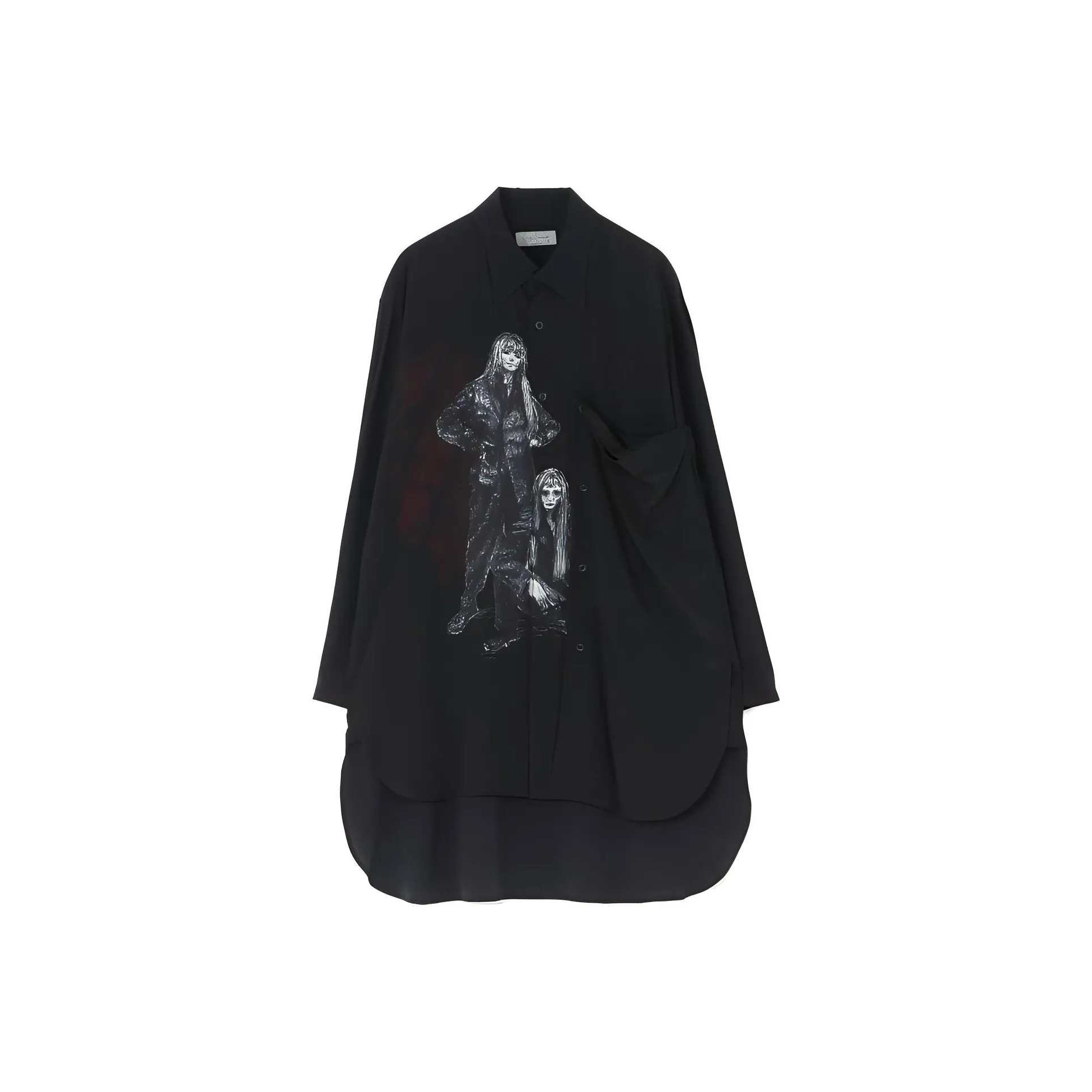 Yohji Yamamoto Graphic Printed Oversized Shirt