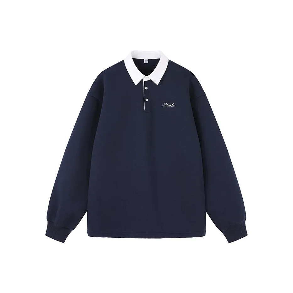 MATCHA STORY College Series Sweatshirt Unisex Navy Blue