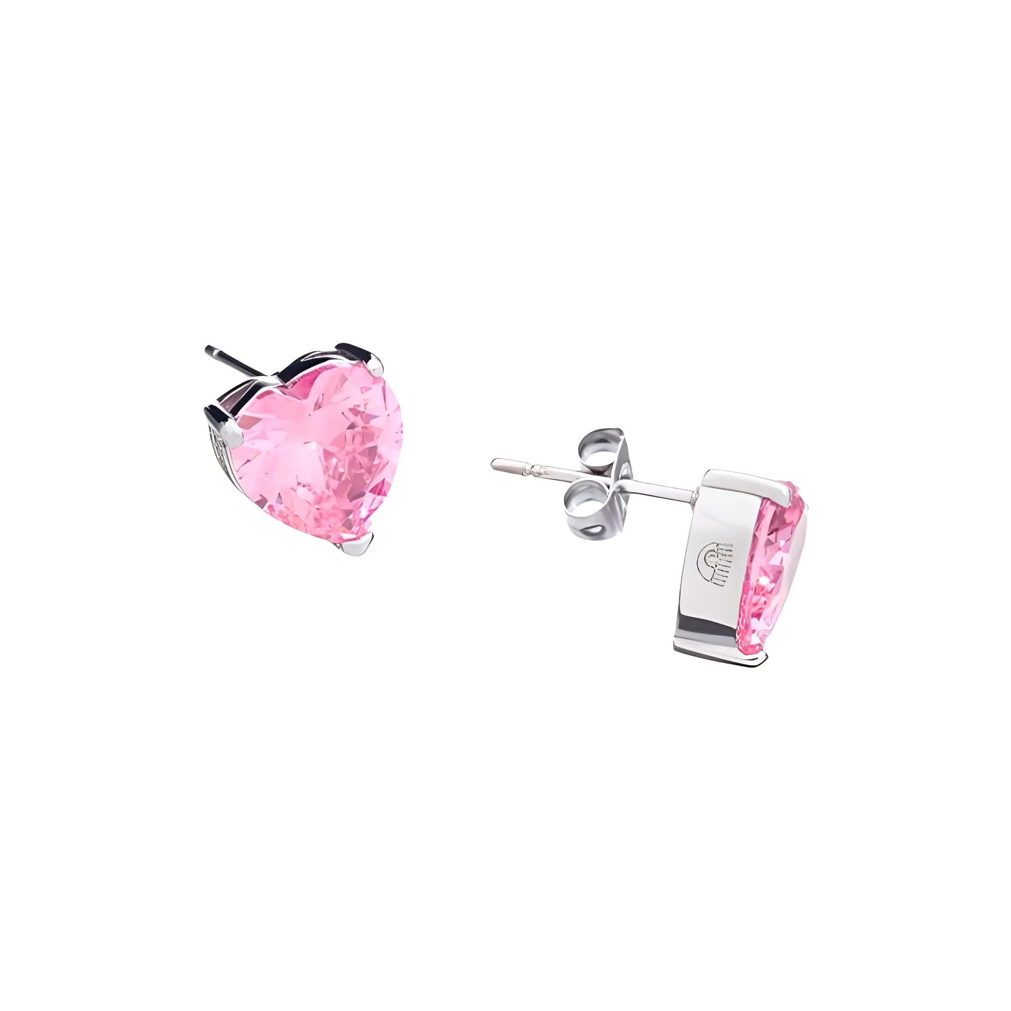 CHIARA FERRAGNI Brass Zircon Stud Earrings Women's Pink