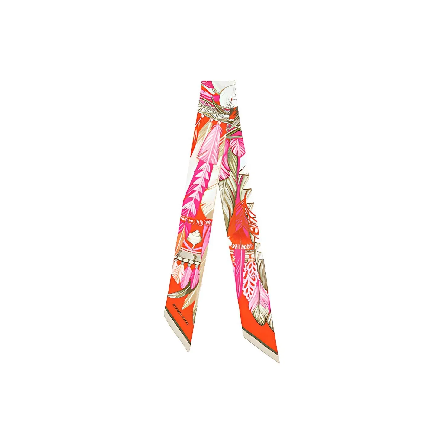 HERMES Шелковые шарфы Апельсин Персиково-розовый Женские