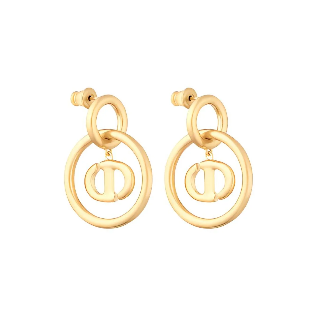 DIOR Stud Earrings Women's Gold
