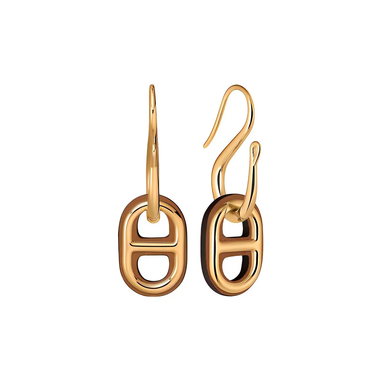 HERMES Earrings Women's Gold