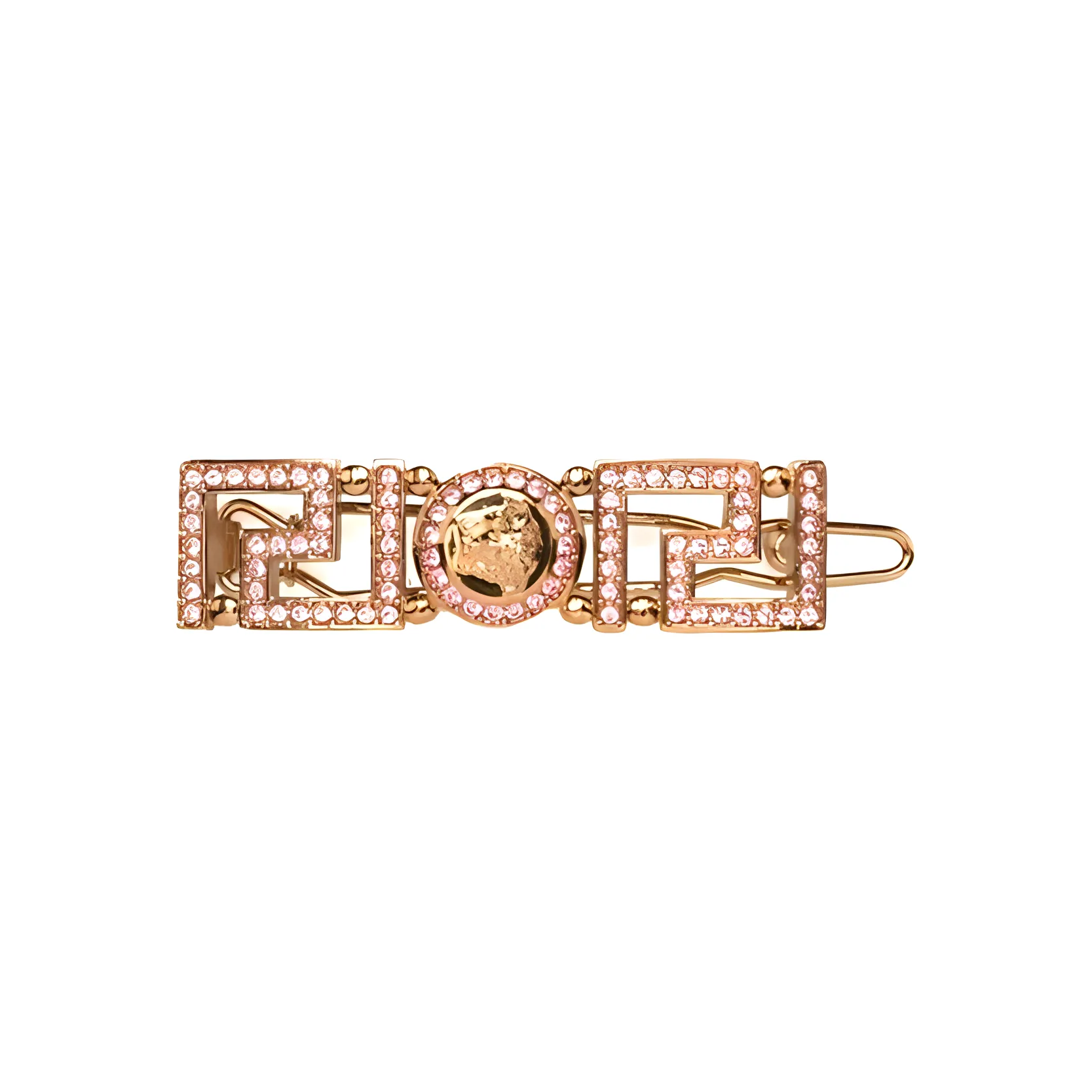 VERSACE Greca Medusa Rhinestone embellished Hair Clip