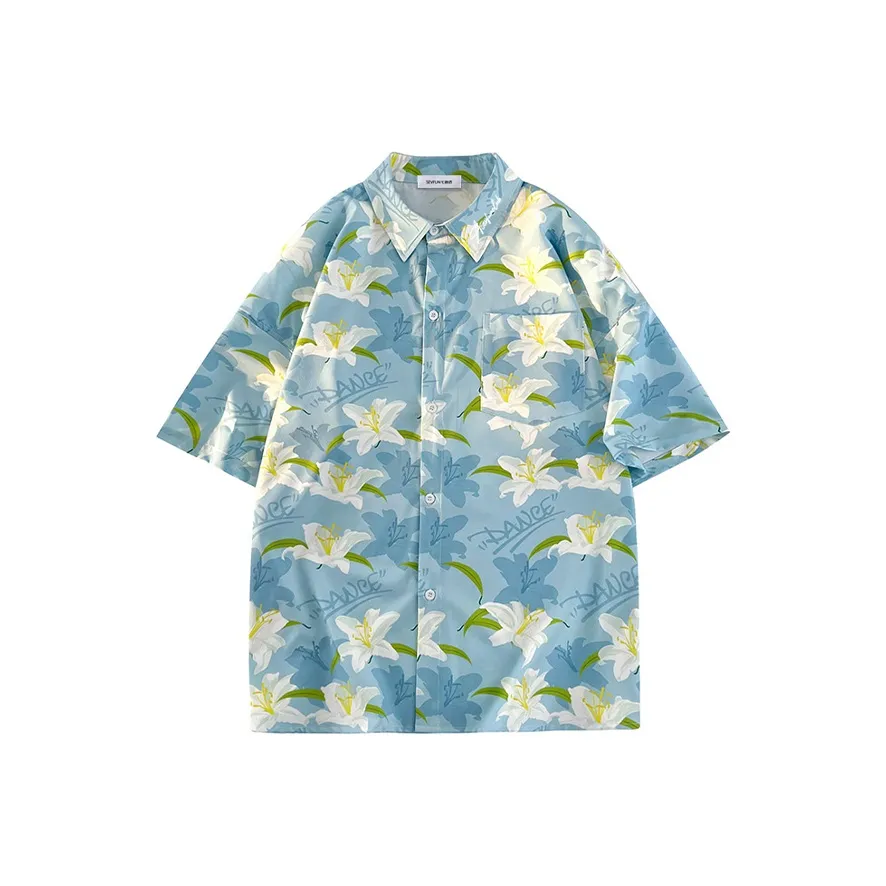 7 SEVFUN Shirt Unisex Light Blue Lily Flower