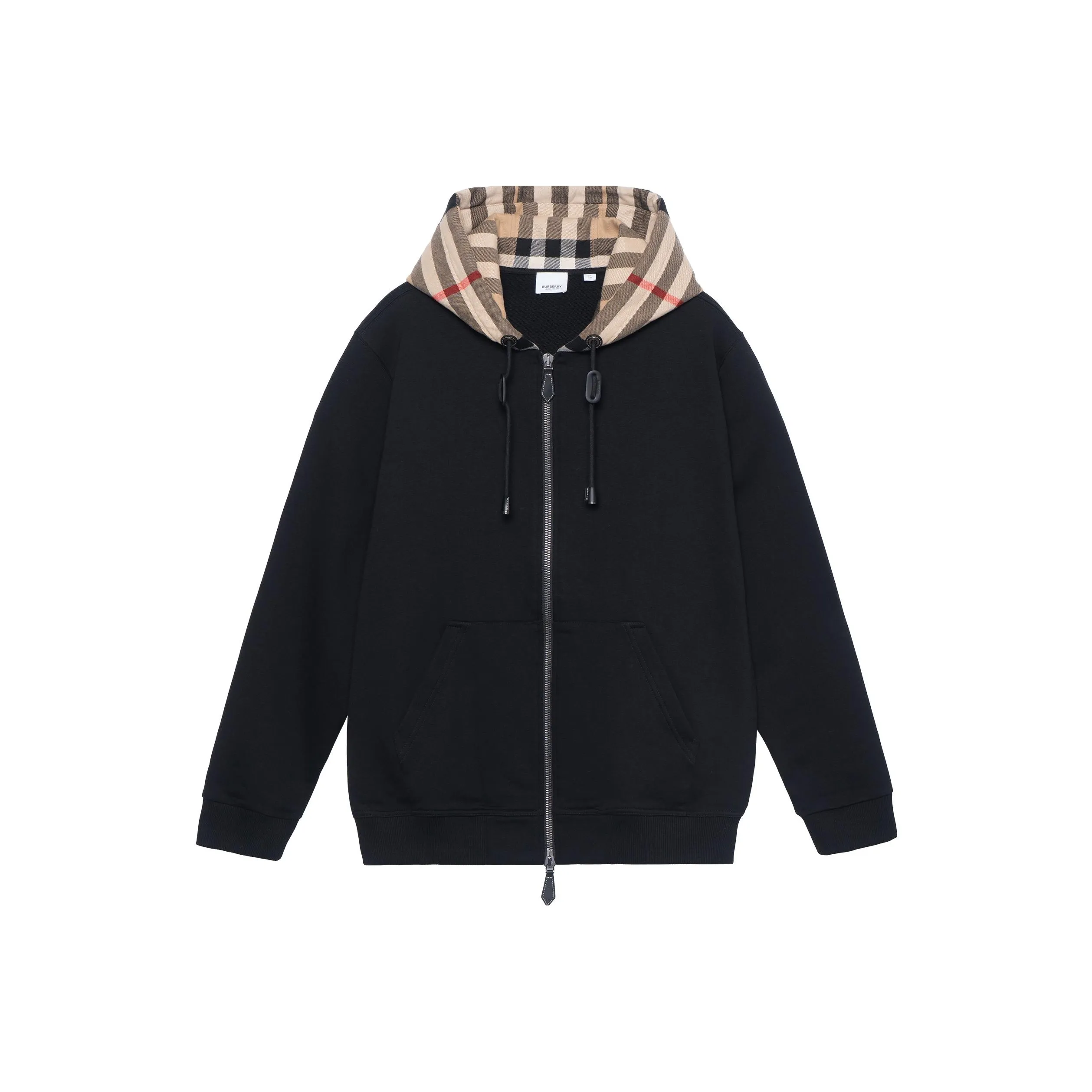 Burberry Check Hood Cotton Hooded Top