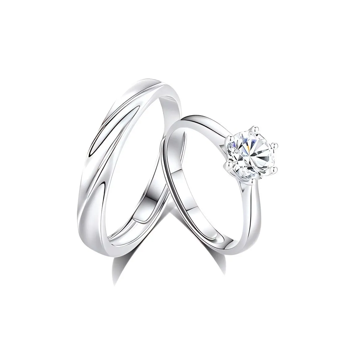 TRUE ME S925 Sterling Silver Moissanite Rings Unisex