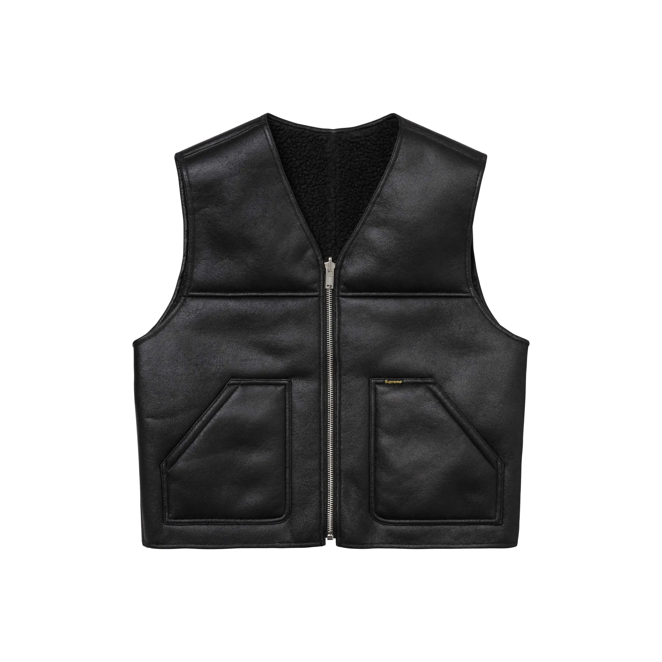 Supreme Reversible Faux Shearling Work Vest