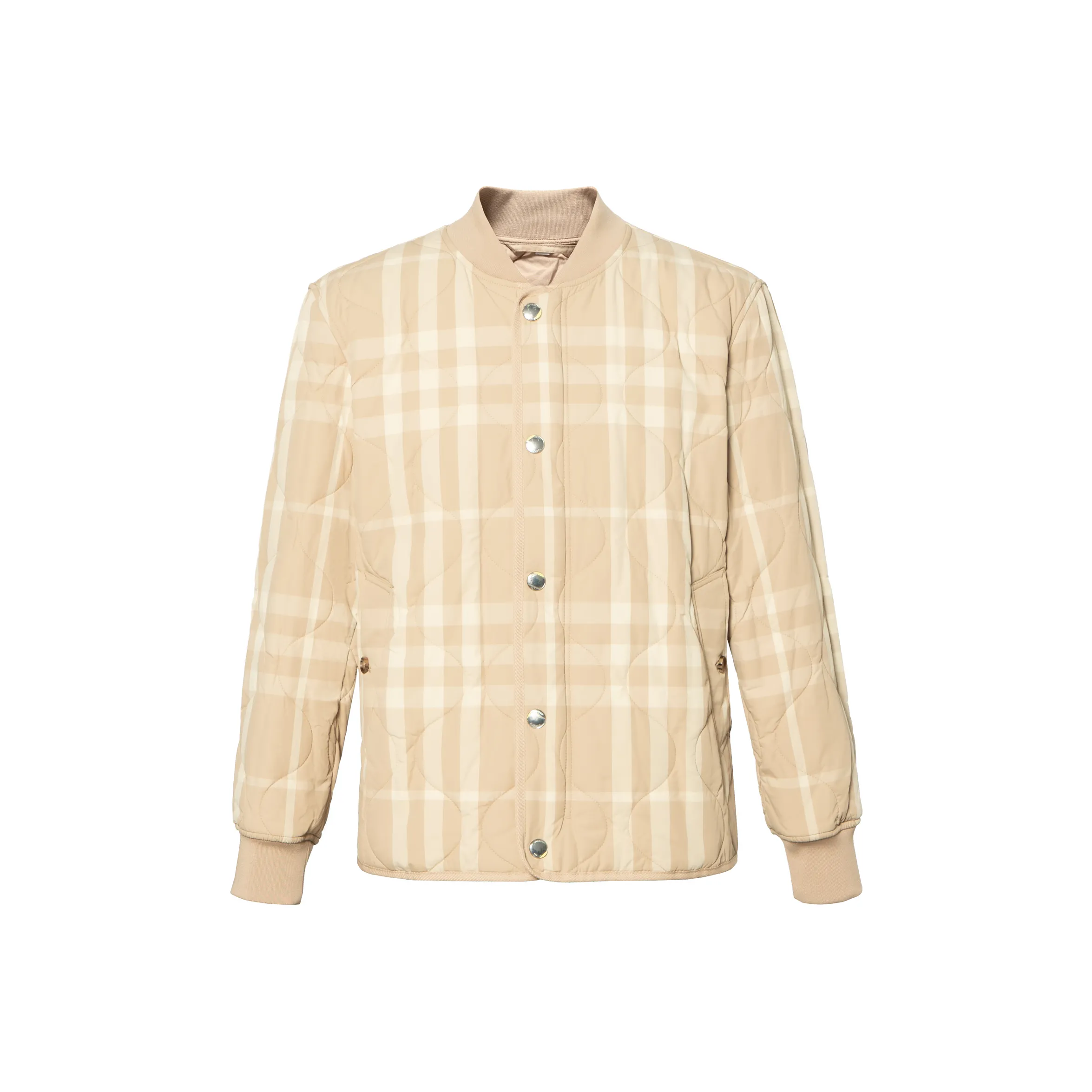 Burberry Check Pattern Buttoned Quilted Jacket