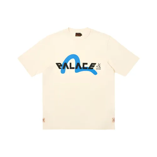 Дворцовый X EVISU Co Бренд Молочный белый Унисекс T Рубашки