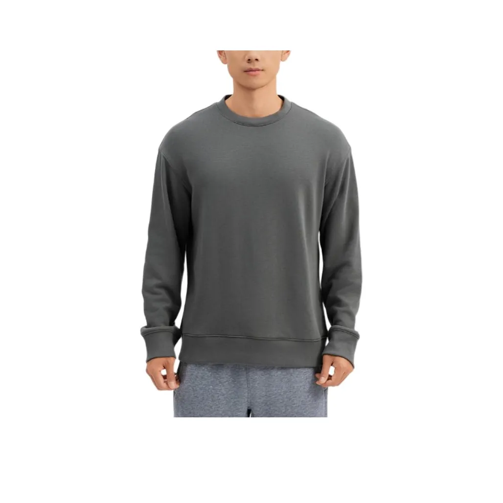 DECATHLON DOMYOS CREW NECK SWEATER 500 Sweatshirt Men's Khaki Gray