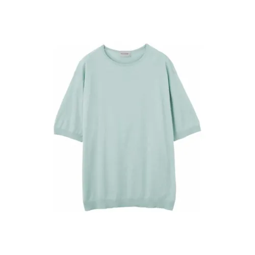 JOHN SMEDLEY Циановый Мужской Трикотаж