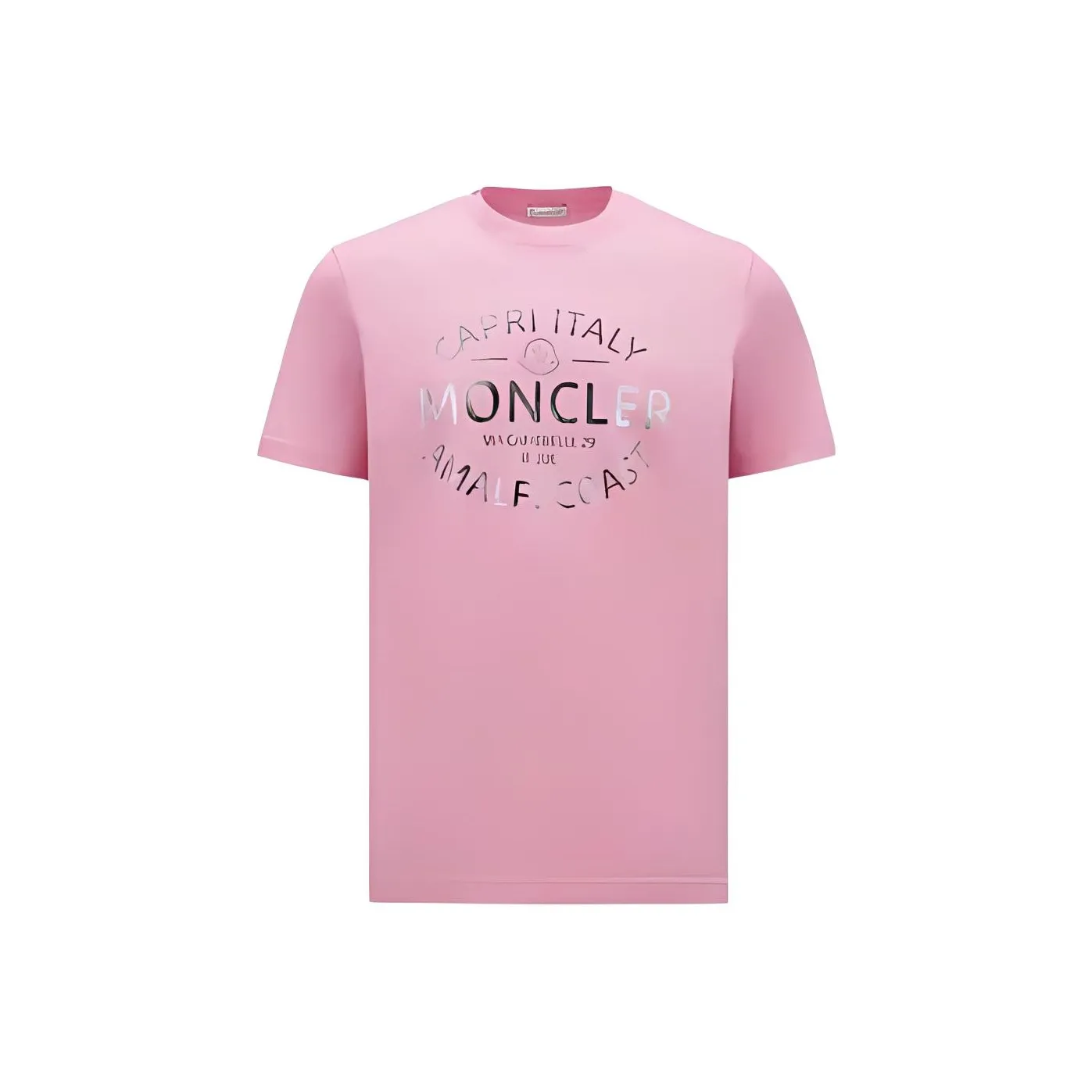 Moncler Metallic Logo T-Shirt T-Shirt Мужской Розовый