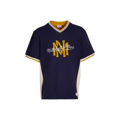 Mitchell Ness Темно-синяя унисекс футболка