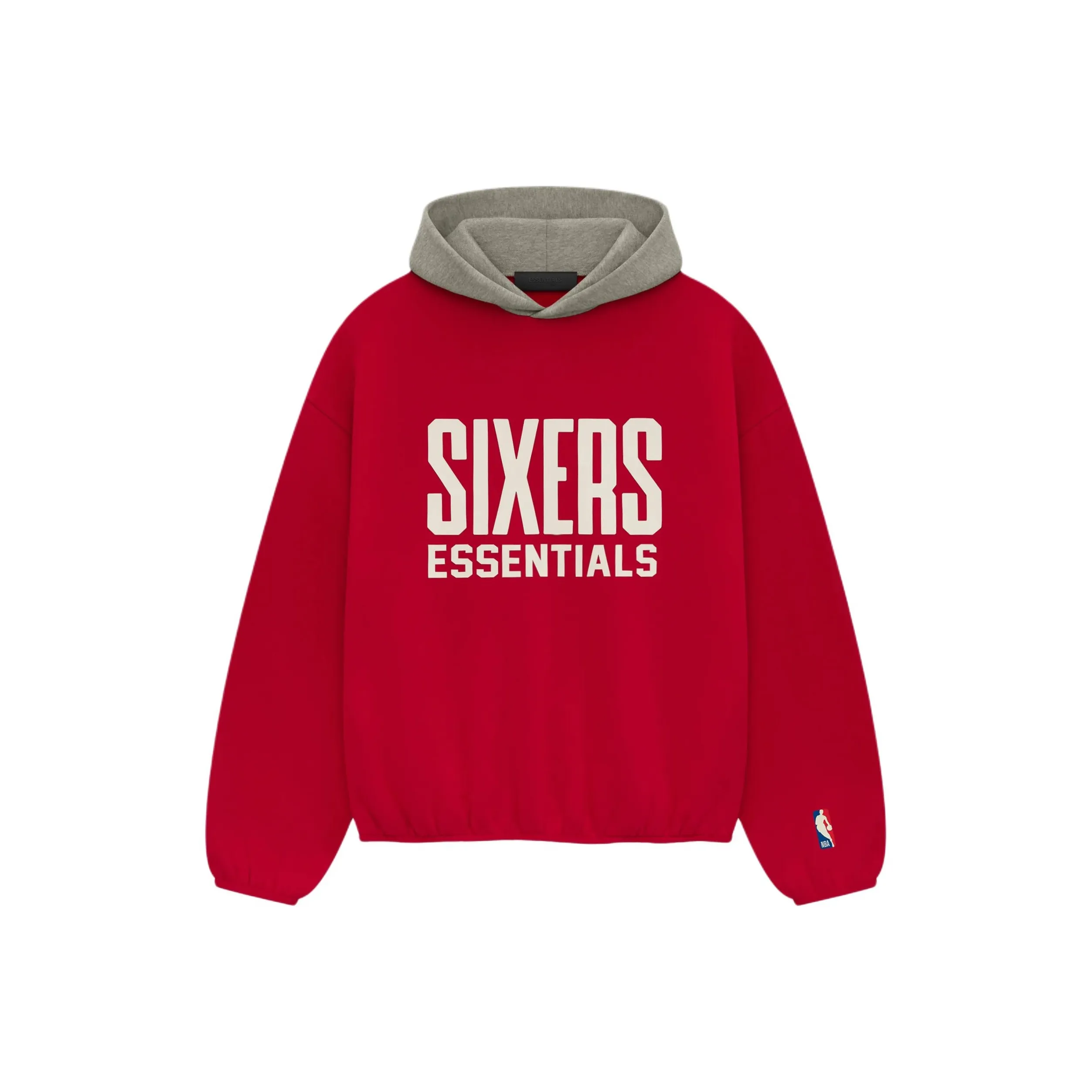 Fear Of God Essentials X Nba Philadelphia 76ers Hoodie 'Red Grey'