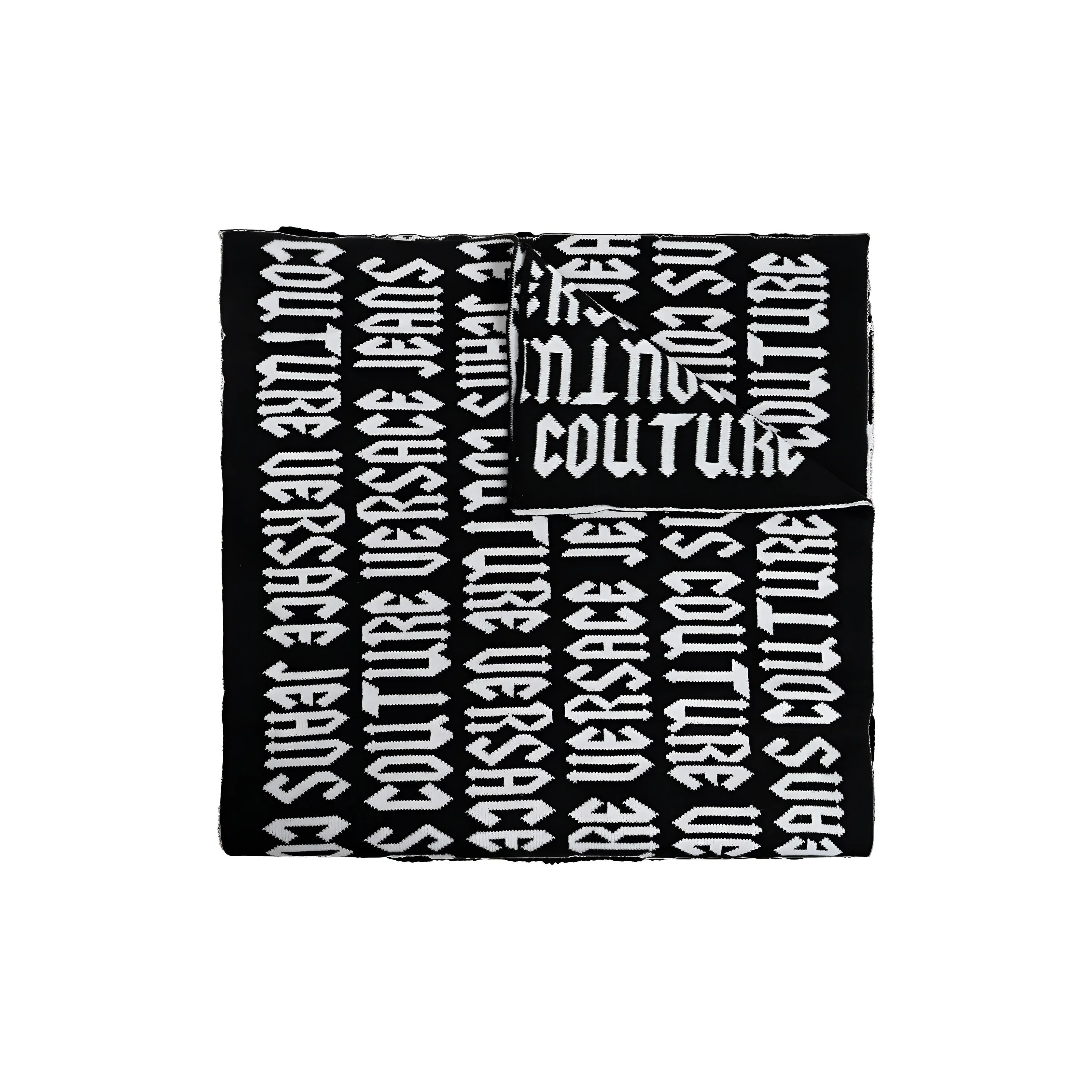 VERSACE JEANS COUTURE Intarsia Knit logo Scarf
