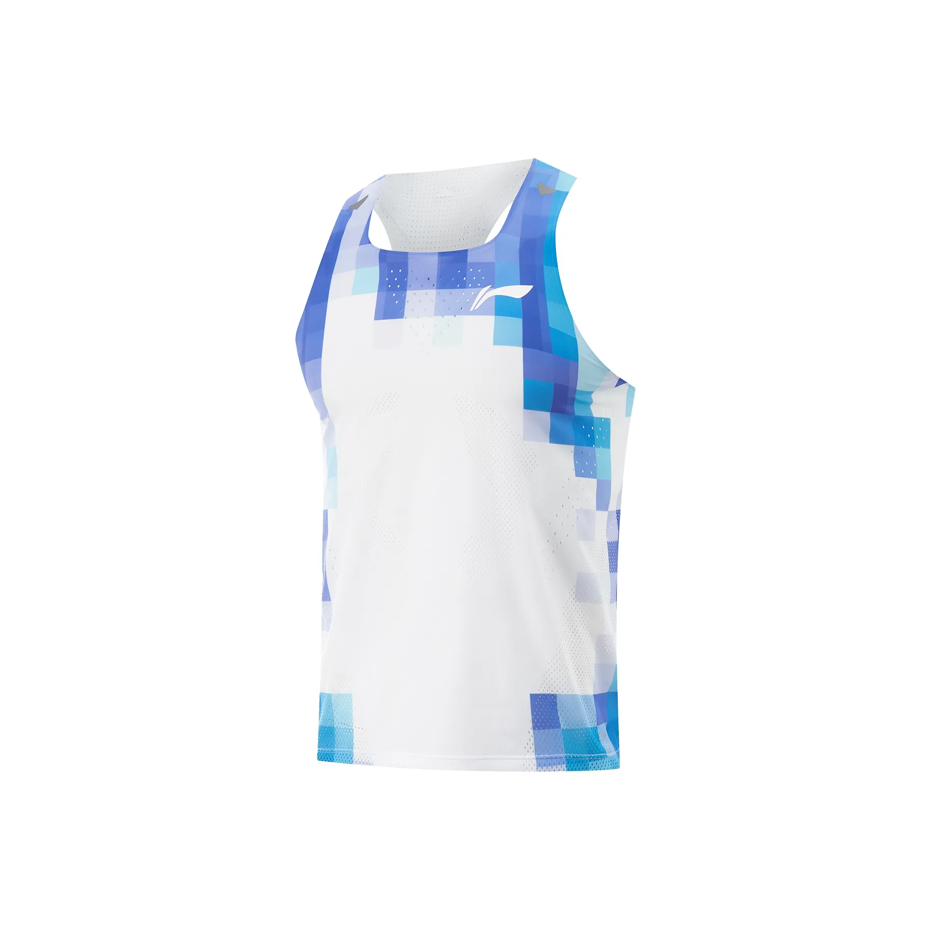LiNing Running Collection Tank Top Men's Standard White/Fluorescent Star Purple/Island Blue Full Print