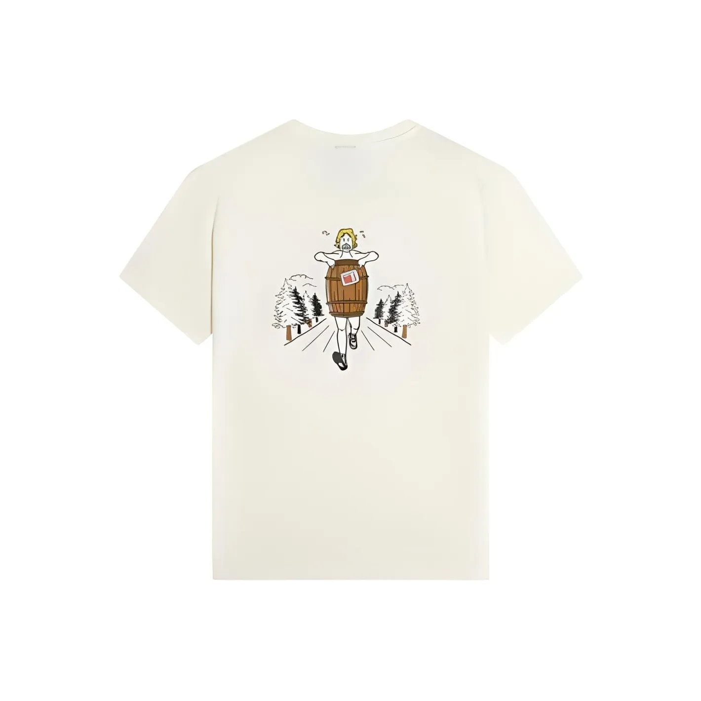 New Balance совместная футболка мужская бежевого цвета