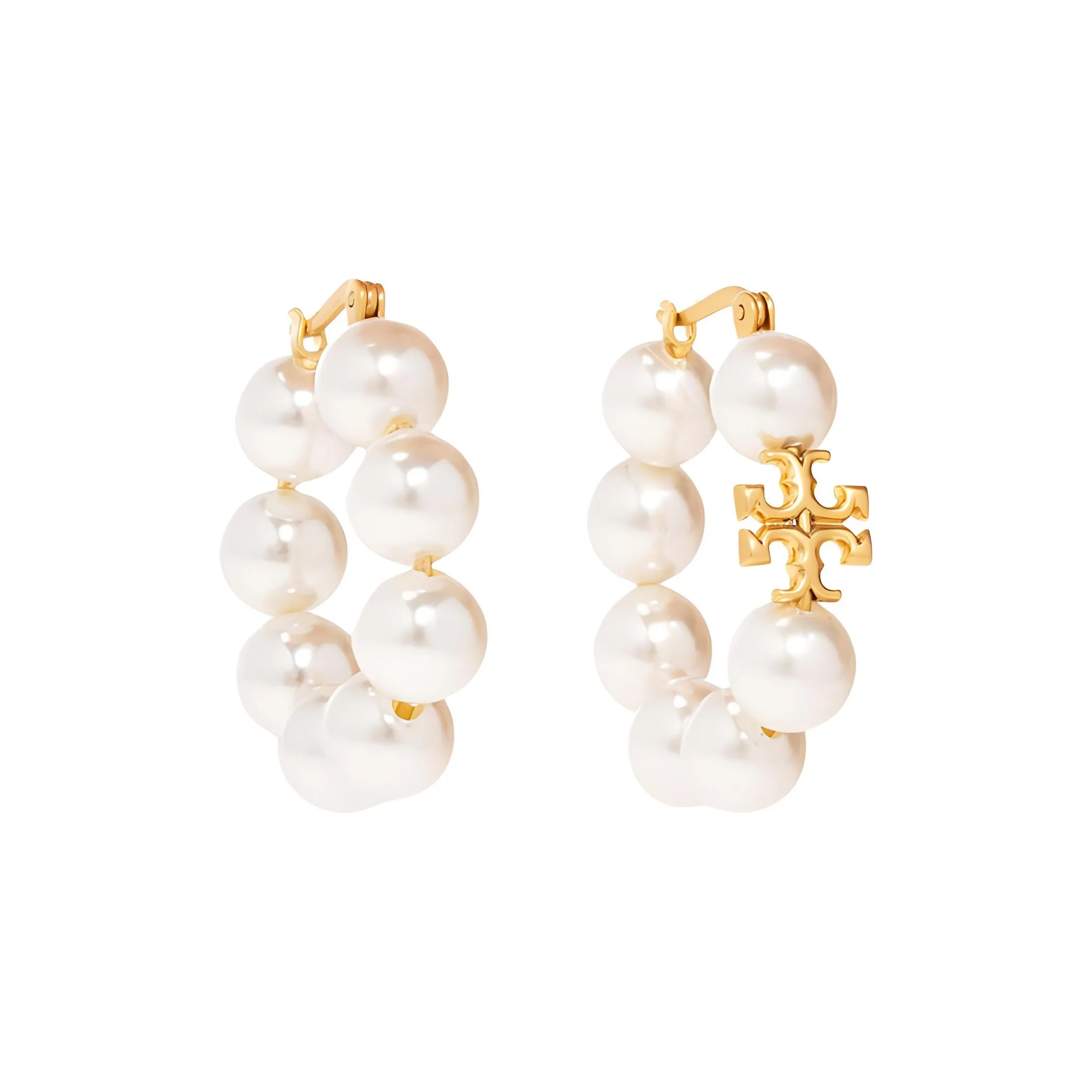 TORY BURCH Серьги из латани Женские Белые