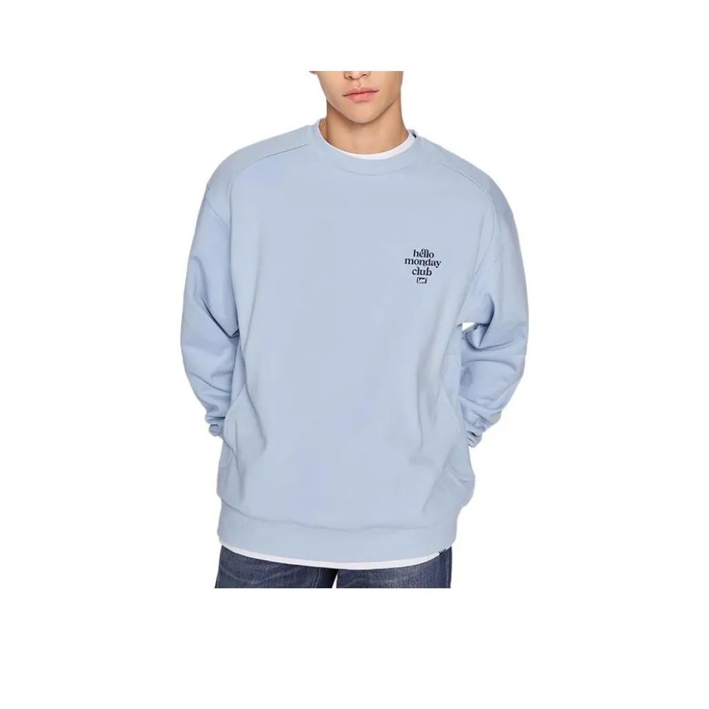 Lee совместный бренд модель Небесно-голубой Мужской Свитшот