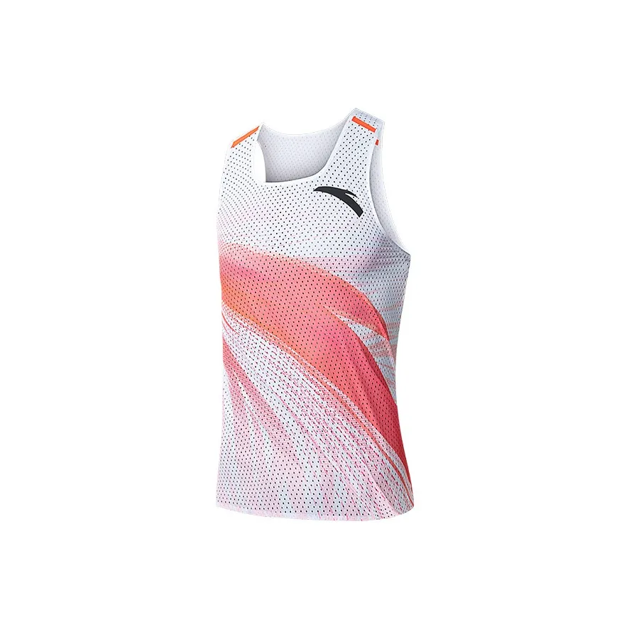 Anta Tank Top Men's Neon Bright Red/All Over Print 1