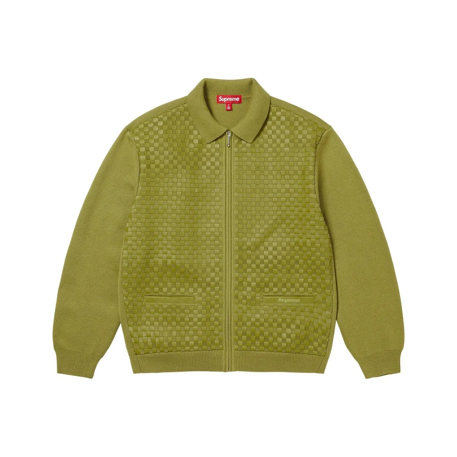 Supreme Woven Leather Zip Up Cardigan FW24