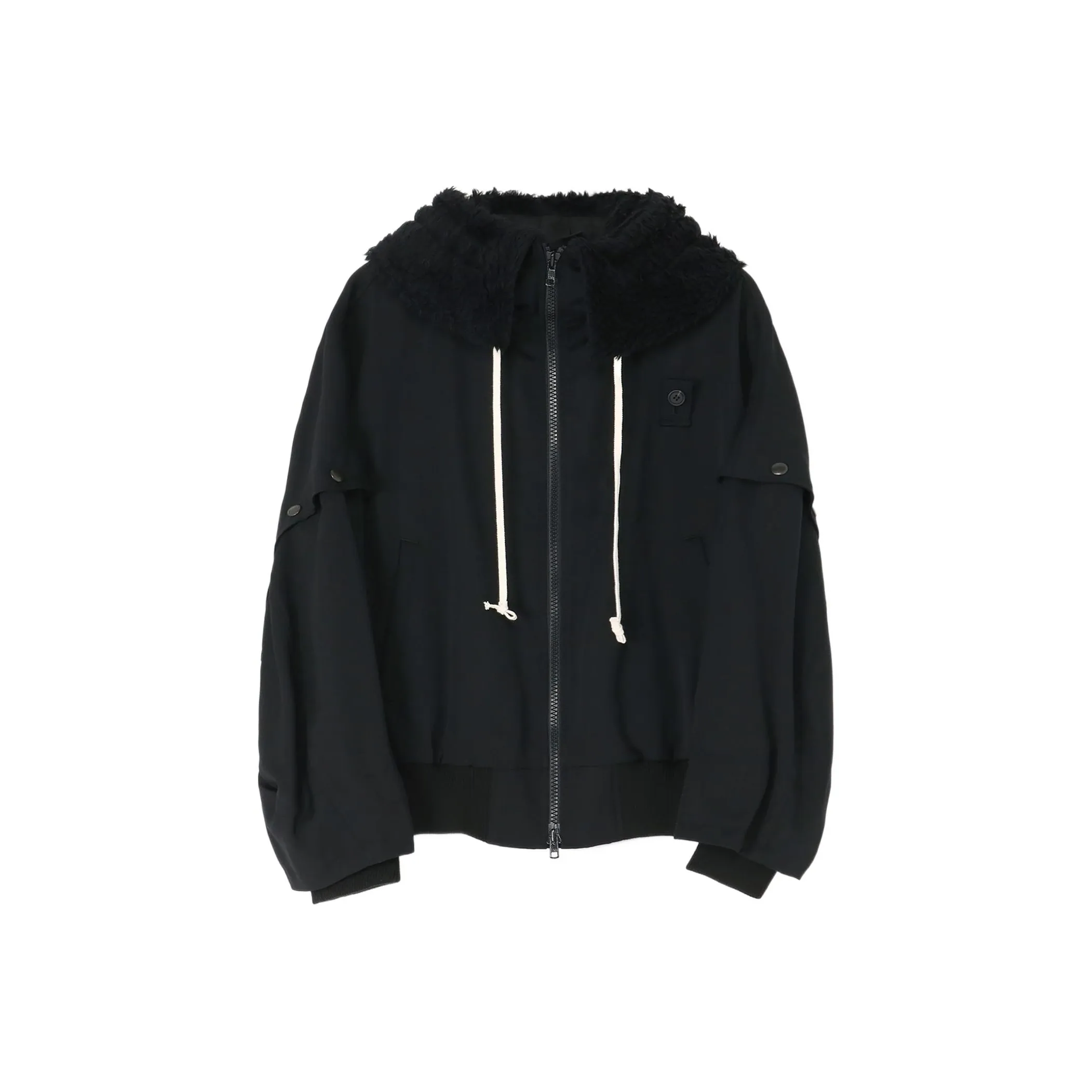 Yohji Yamamoto Faux-fur Trimmed Hoodie