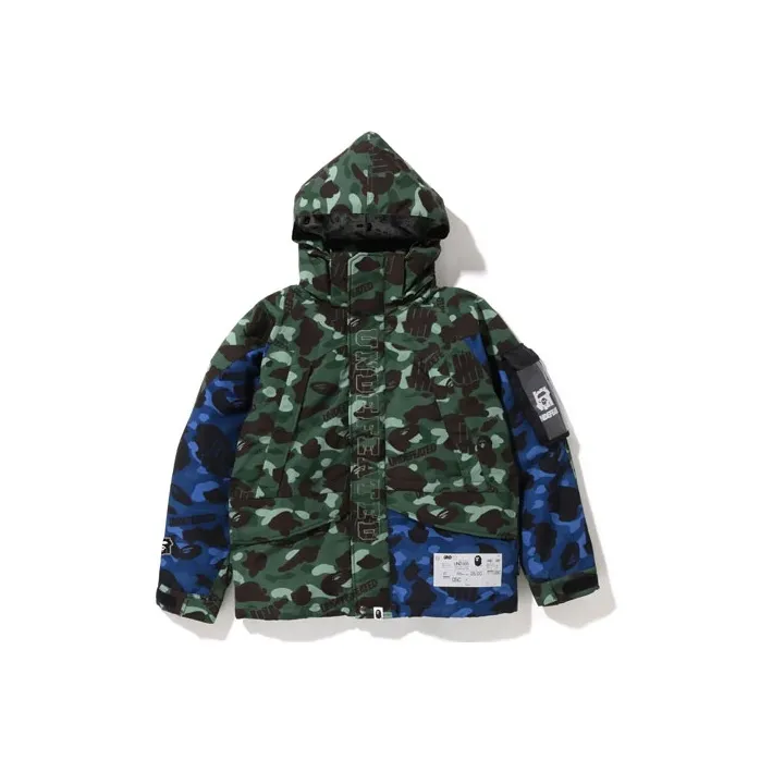 Plumo hooded puffer jacket Blu X Undefeated Color Camo Snowboard Down Jacket