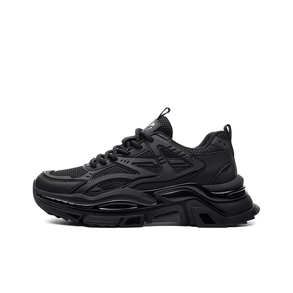 JEEP SPIRIT Черный Броня Магия Стиль Роскошь Коллекция Низкий Топ Толстая Подошва Мужские Темная Тень Черный