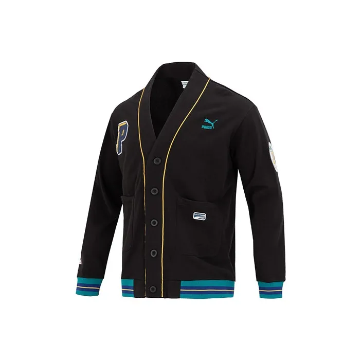 PUMA Team Badge V neck Jacket Tr Jacket Unisex Black