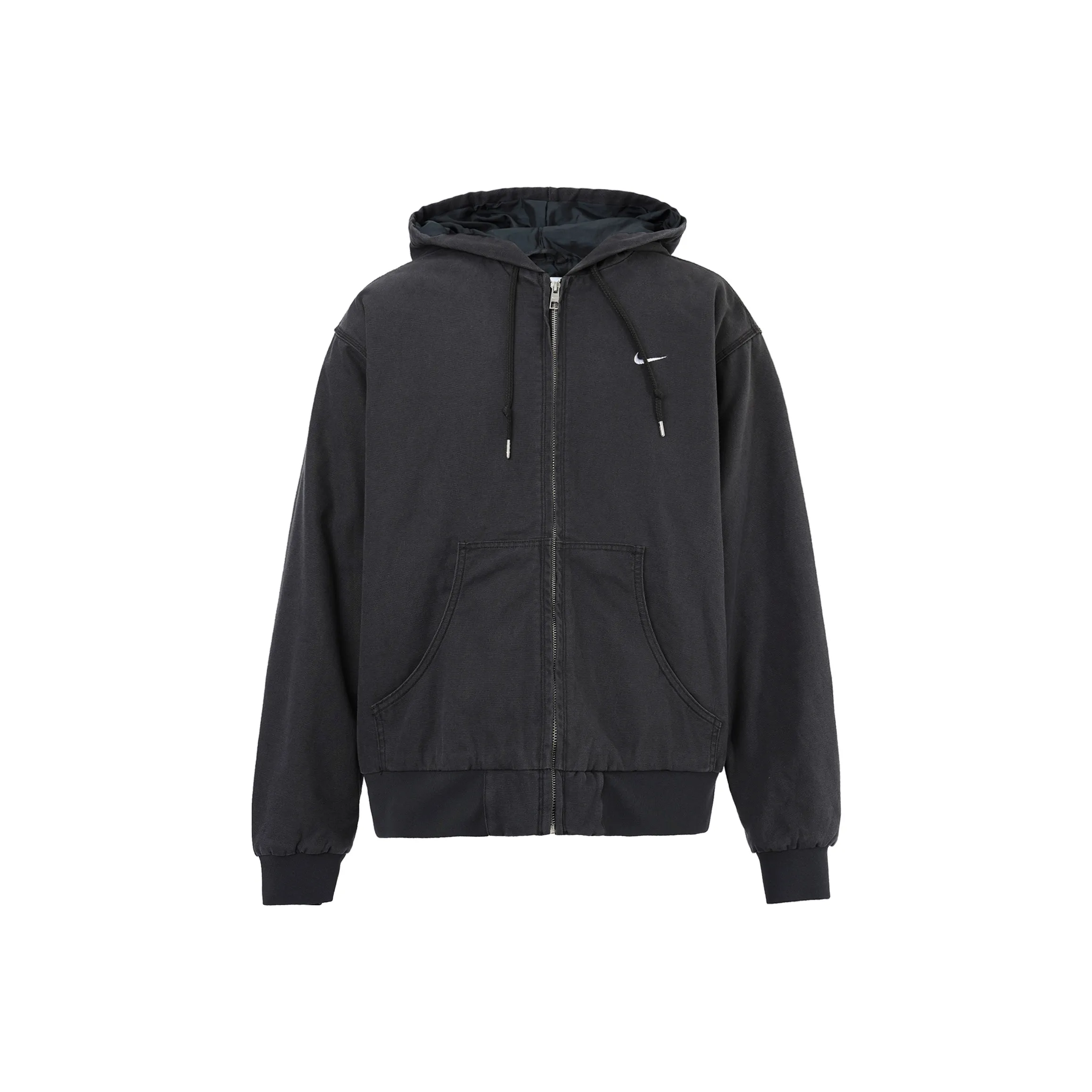 Nike Logo Print Zip Up Hooded Jacket Black