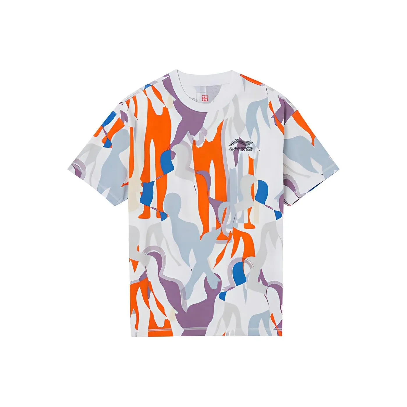 LiNing Sports Basketball Collection T Shirts Men's White With Purple All Over Print