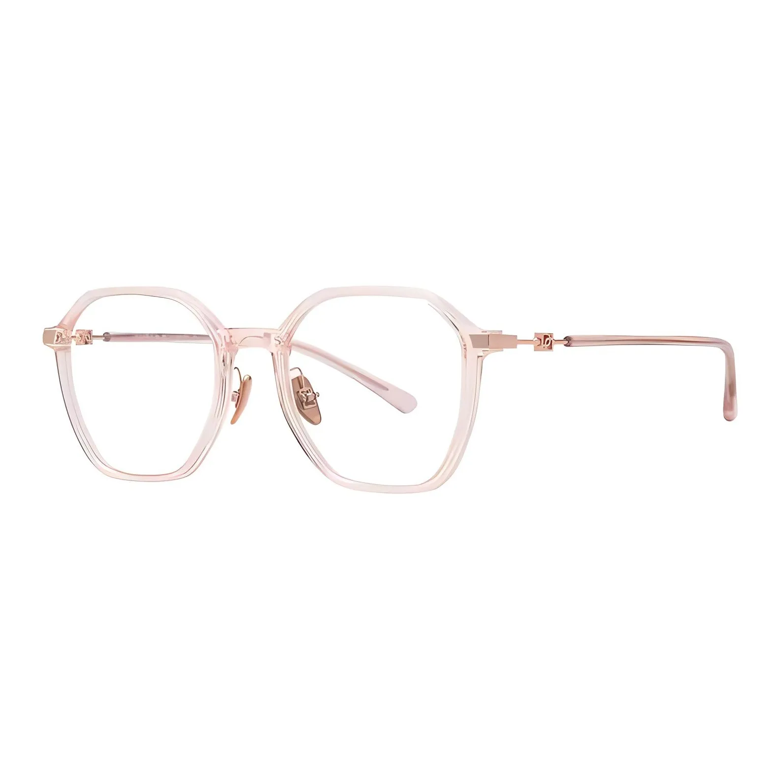 PORTS TR Памятный пластик Нерегулярная форма Оправа для очков Унисекс Прозрачно-розовый