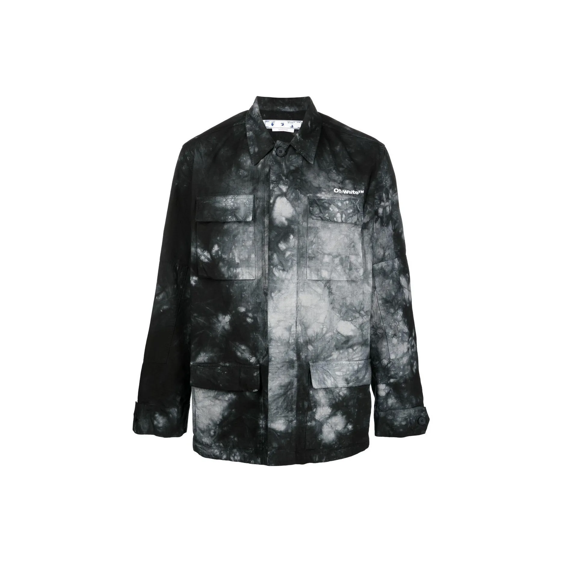OFF WHITE Logo Printed Long Sleeved Shirt Jacket