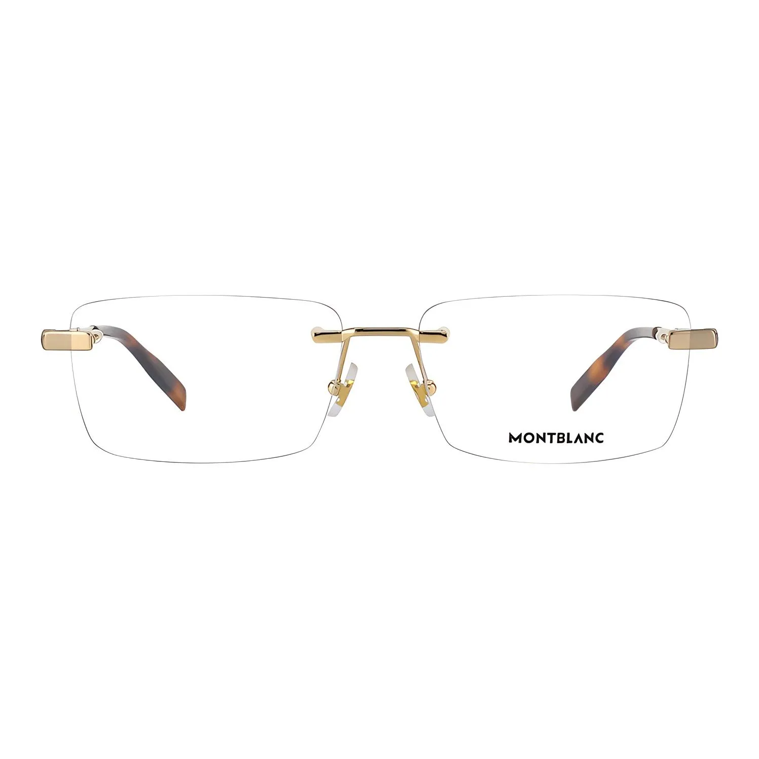 MONTBLANC Alloy Rectangular Eyeglass Frames Men's Gold