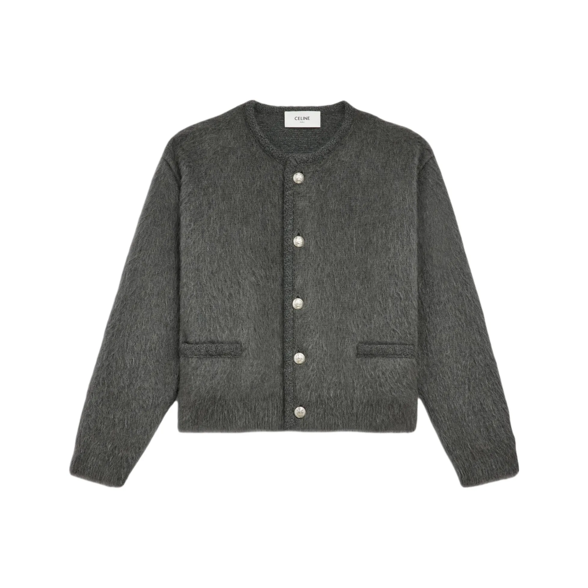 CELINE Cardigan Jacket In Brushed Mohair